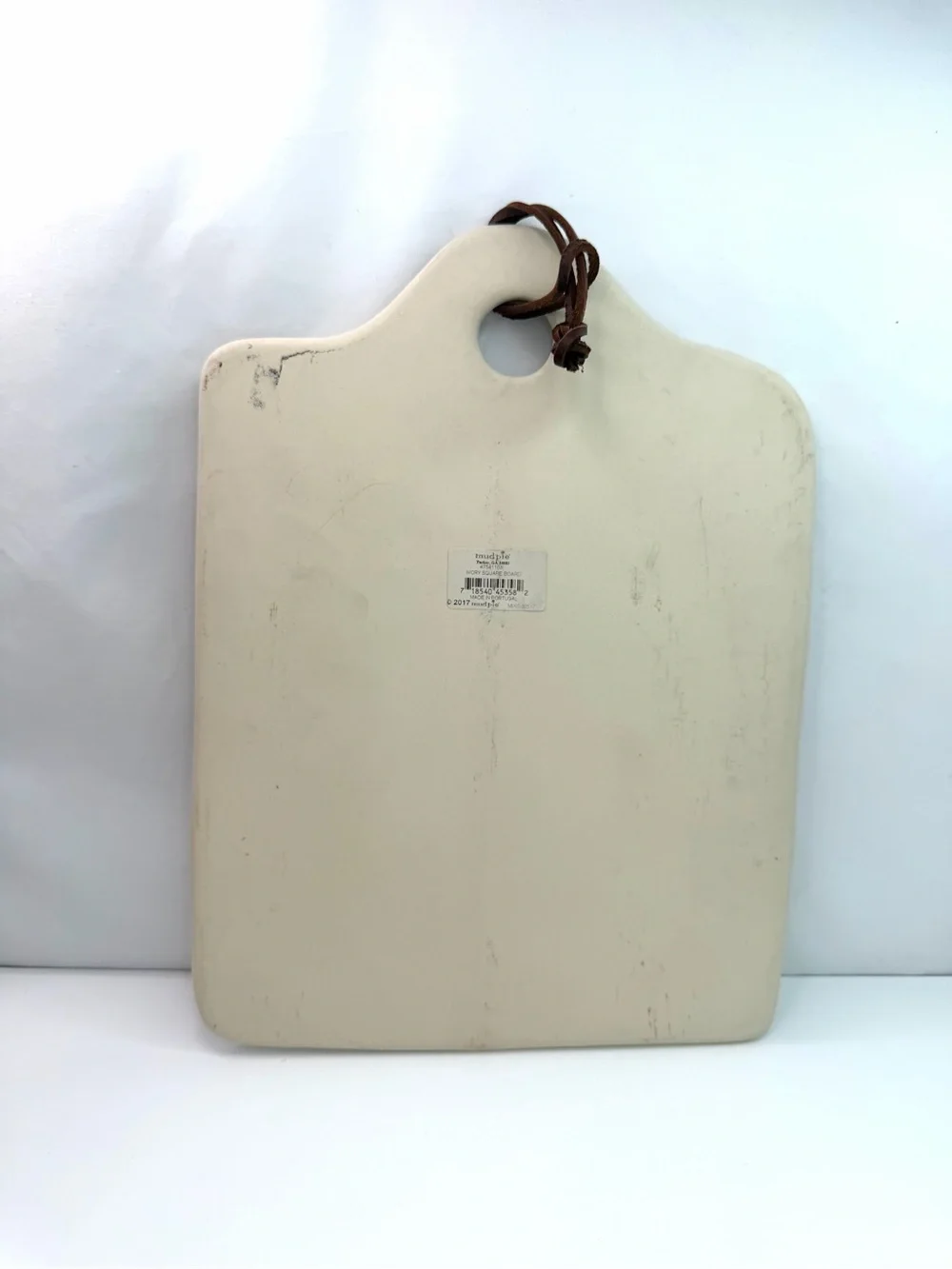 Mud Pie Ivory Square Floral Embossed Ceramic Serving Charcuterie Board